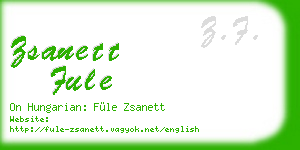 zsanett fule business card